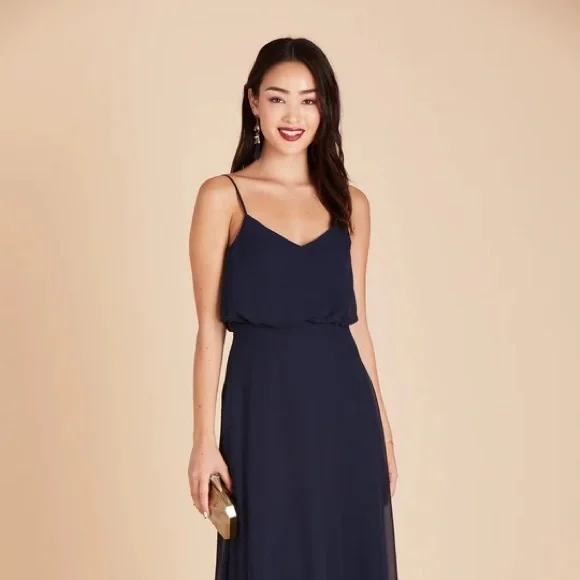 birdy grey navy dress Navy Bridesmaid Dress Matte Satin Size XS